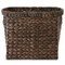 Casafield Woven Magazine Holder with Handles - Seagrass Water Hyacinth Storage Basket for Bathroom, Living Room, Home Office